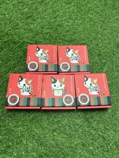未使用新品 かぶきにゃんたろう 醤油皿 ふりむき4枚 おすわり1枚 計5枚セット — image 1