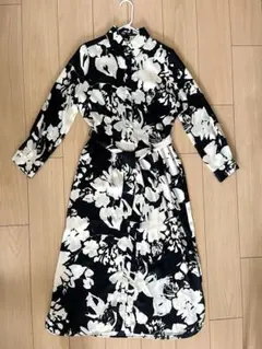 ZARA 花柄　ワンピース　シャツワンピース　長袖　xs — image 1