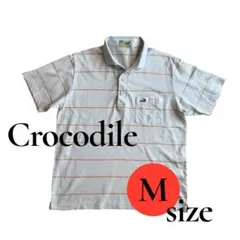 Crocodile ポロシャツ ボーダー柄 Mサイズ　クロコダイル　メンズ — image 1