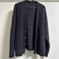 Darwin 古着 黒紫　ニット カーディガン ボタン付き — image 1
