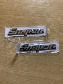 スナップオン（Snap-on）シルバーエンブレムステッカー2枚セット 117mm — image 1