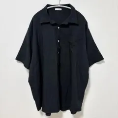 3XL ゆるだぼ リネン混 半袖シャツ 黒 COOFANDY 大きいサイズ — image 1