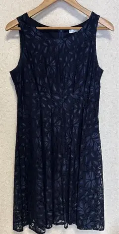 ネイビー レース ノースリーブ ワンピース — image 1
