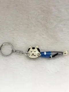 ししゃもねこ　ダイカットアクリルキーホルダー　お侍さん　武士 — image 1