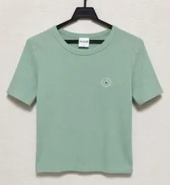 【オチャノーマ】HELLO! 25 リブ 半袖 Tシャツ ライトグリーン — image 1