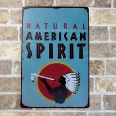訳あり品　american spiritブリキ看板 アメリカン雑貨 世田谷ベース — image 1