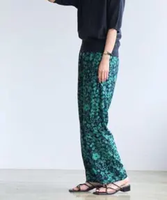 coen バイカラーボタニカルプリントテーパードパンツ　sizeM❷ — image 1
