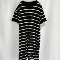 【Time and Tru】ボーダー Tシャツワンピース 100%コットン M — image 1