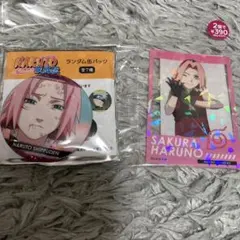 NARUTO サンキューマート 缶バッジ　ステッカー サクラ — image 1