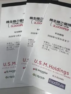ユナイテッドスーパーマーケット　株主優待券　 9000円分 — image 1