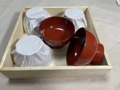 【値下】越前塗　ぐいのみ　漆塗り　5客セット　桐箱入り　未使用 — image 1