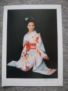 大原麗子　カラーポート　A４サイズ　裏面　真理明美　早田雄二写真集からの切り抜き — image 1