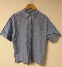 LOWRYS FARM ストライプ 半袖シャツ ブルー Fサイズ — image 1