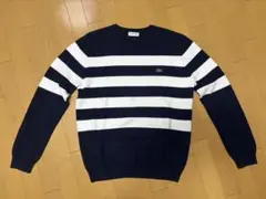 LACOSTE ボーダー ニット セーター　綿100% サイズ4（L） — image 1