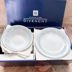 GIVENCHY シチューセット GC11-74 皿　陶器　白　水色　5枚組 — image 1