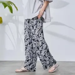 coen リーフプリントイージーワイドパンツ　sizeM — image 1