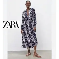 【新品未使用】ZARA ボタニカル柄ロングワンピース M 完売品 — image 1