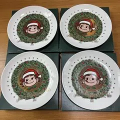 不二家 ペコちゃん 1995 クリスマスプレート 4枚セット — image 1