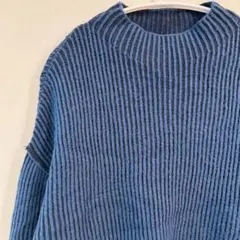 RAMIRAL 【40】ダークブルー リブ編み　セーター　秋冬　厚地 — image 1