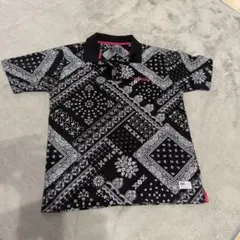 ILL'S ペイズリー柄 ポロシャツ ブラック — image 1