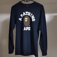 A BATHING APE ロゴプリント 長袖Tシャツ ブラック — image 1