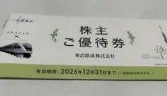 東武鉄道　株主ご優待券　2026年12月31日まで — image 1