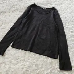 ローラアシュレイ ロンT ブラック M 綿100 コットン 長袖 黒 — image 1