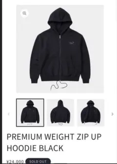 FEELS.PREMIUM ZIP UP HOODIE BLACK パーカー — image 1
