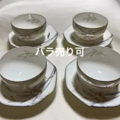 HOYA食器4客セット　花柄のカップとソーサー　バラ売り可 — image 1