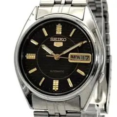 【稼動】 SEIKO 5 自動巻き メンズ 腕時計 黒文字盤 1985年1月製造 — image 1
