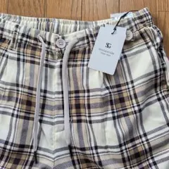 【新品未使用】 Suggestion チェック テーパード パンツ ホワイト — image 1