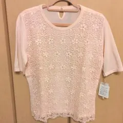 花柄　ニット　半袖　未使用タグ付き　Sサイズ — image 1
