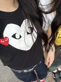 COMME des GARCONS Tシャツ ハートロゴ ブラック — image 1