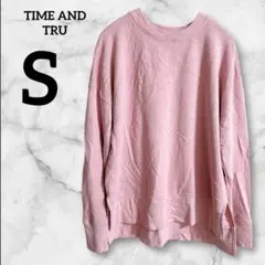 ★TIME AND TRU 【S】ピンク トレーナー 薄手 スウェットトップス — image 1
