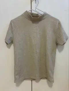 ハイネック 半袖 Tシャツ ベージュ — image 1