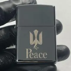 Peace ピース 銀 シルバー オイルライター — image 1