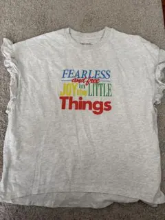 NIKO AND... ロゴプリント フリル袖 Tシャツ グレー M — image 1