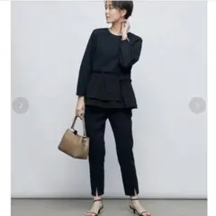 ノーリーズ　エアボール ペプラムプルオーバーカットソー ネイビー — image 1