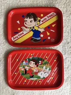 不二家 ペコちゃん ミニトレイ 2枚セット — image 1