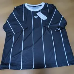Reebok ストライプ Tシャツ ブラック Mサイズ — image 1
