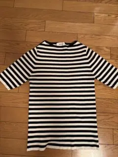 Mila Owen ミラオーウェン ボーダー 半袖ニット トップス — image 1