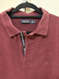 NAUTICA バーガンディ 長袖ポロシャツ XL — image 1