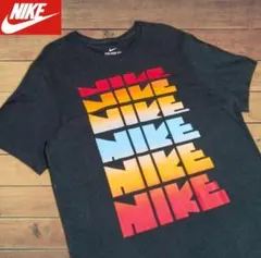ナイキ NIKE6連ゴツロゴプリントT 綿 黒 2XL — image 1