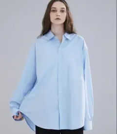LUENNA Wide Collar Loose Fit Shirt — image 1