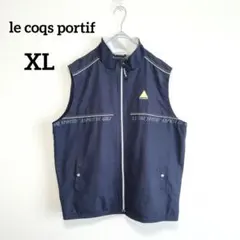 ルコックスポルティフ　ジップアップベスト　XL　紺　ロゴ刺繍　軽量素材　1049 — image 1