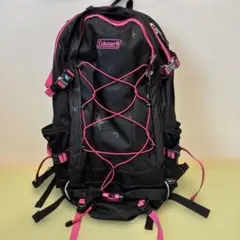 【極美品】Coleman 星柄リュック 黒/ピンク　大容量 — image 1