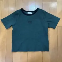 WEGO 深緑 ロゴ刺繍リブTシャツ — image 1
