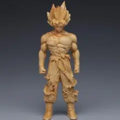 孫悟空 スーパーサイヤ人 フィギュア 木製彫刻 ドラゴンボール 飾り アニメ — image 1