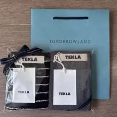 即購入可❣️大人気❣️TEKLA ハンドタオル ブラックストライプ、チャコールグレー — image 1