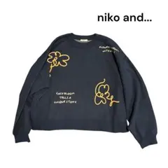 美品niko and... ニコアンド フラワーグラフィック ニットプルオーバー — image 1